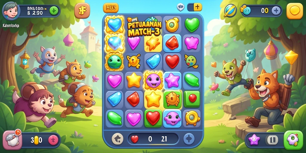 Tampilan gameplay H03 yang penuh warna dan menyenangkan.