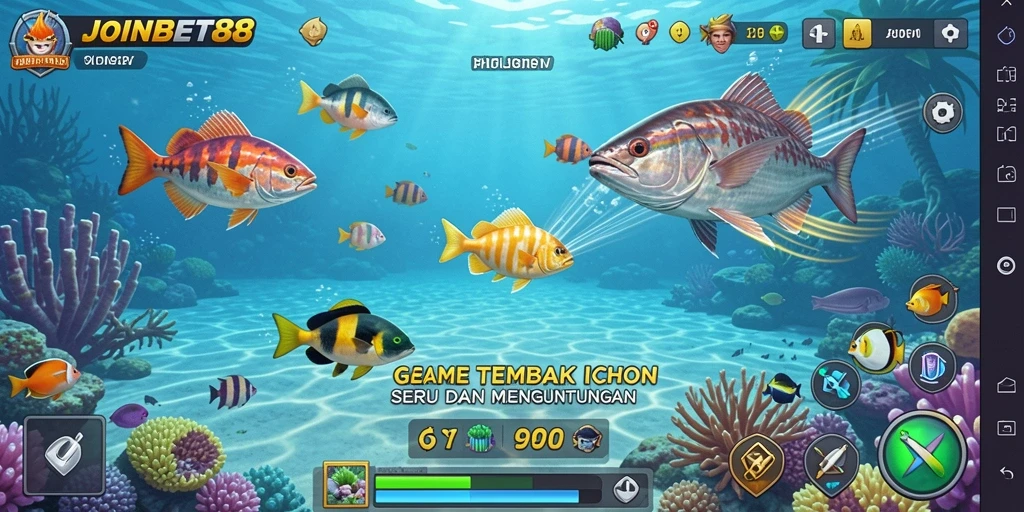 Screenshot menunjukkan gameplay seru Tembak Ikan di JOINBET88.