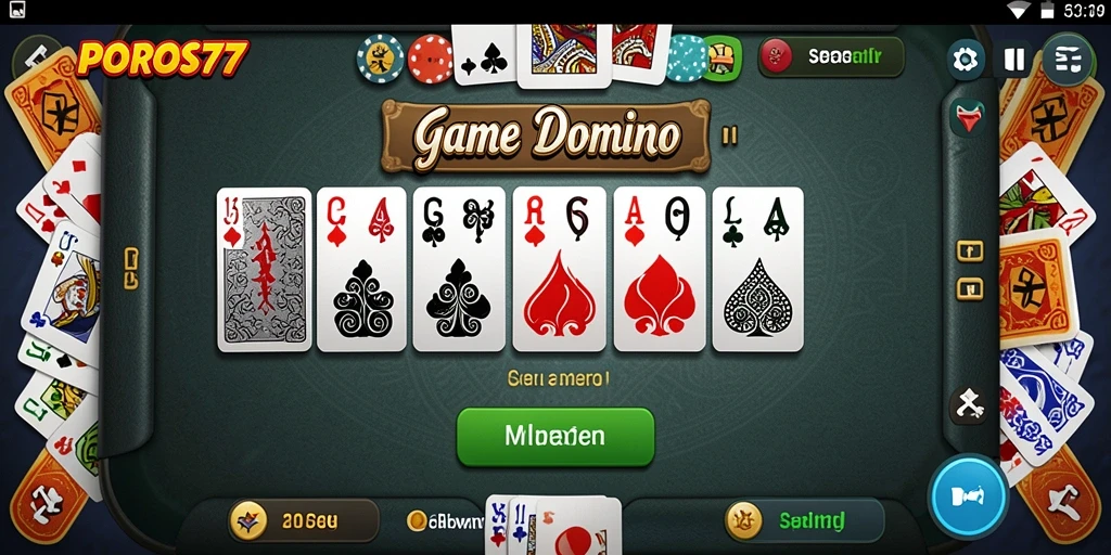 Screenshot menunjukkan gameplay Domino yang seru dan interaktif.