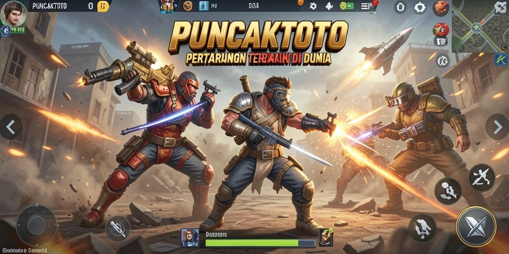 Gameplay PUNCAKTOTO yang seru dan mendebarkan dalam mode Battle Royale.