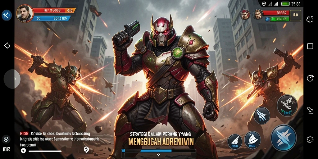 Screenshot gameplay RI188 menunjukkan pertempuran strategi yang mendebarkan.