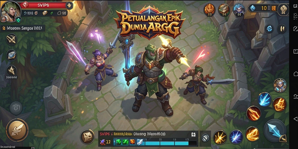 Tampilan dinamis dari karakter dalam petualangan ARPG.